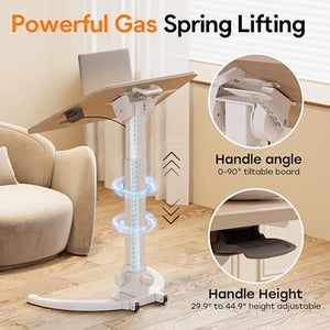 JOY worker Foldable Mobile Standing Desk, Height Adjustable Sit Stand Desk