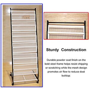 WDJBPSH 6 Tier Brochures Display Holder with Wheels