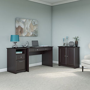 Cabot Writing Desk, Low Storage Cabinet with Doors and 2 Drawer File Cabinet