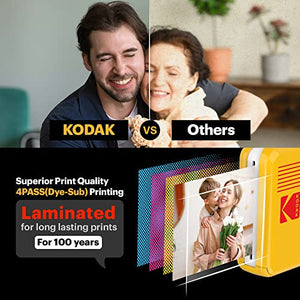 Kodak Mini 2 Retro 2.1x3.4” Portable Instant Photo Printer, Wireless Connection, Compatible with iOS, Android & Bluetooth, Real Photo, 4Pass Technology & Lamination Process, Premium Quality-White