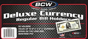 1000 BCW Deluxe Semi Rigid Regular Bill Currency Holders - 1 Case