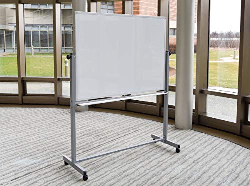 Luxor 48"W X 36"H Double Sided Mobile Magnetic Whiteboard - 1 Pack