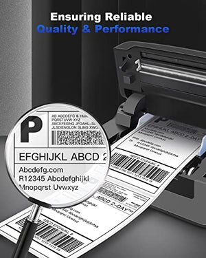 POLONO Label Printer - 150mm/s 4x6 Gray Thermal Label Printer, POLONO 4"×6" Direct Thermal Shipping Label, 220 Labels×4 Roll, Compatible with Amazon, Ebay, Etsy, Shopify and FedEx