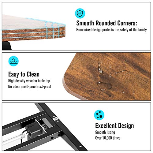 ELECWISH Electric Standing Desk Height Adjustable, 55 x 28 Inches Stand Up Desk with Splice Board, Sit Stand Home Office Desk with Memory Preset Controller, Black Frame/Black and Rustic Brown Top
