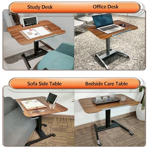 HGTRH Adjustable Height Standing Desk on Wheels - Rolling Cart for Laptop and Medical Office