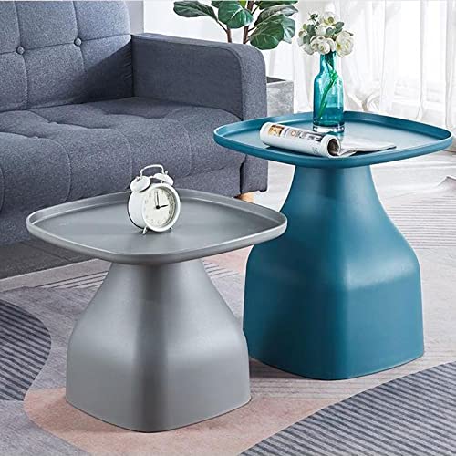 BinOxy Small Square Coffee Table - Yellow, Indoor & Outdoor End Table for Living Room, Bedroom - Ideal Side Table for Snacks & Tea