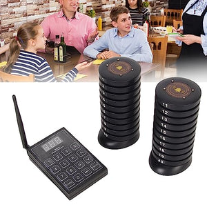 Sxhlseller Wireless Restaurant Buzzer Paging System - 20 Pagers with Transmitter