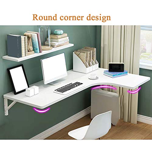 ZYFA L-Shaped Corner Desk Table,Wall-Mounted Drop-Leaf Table Workstation Corner Computer Table Home Office