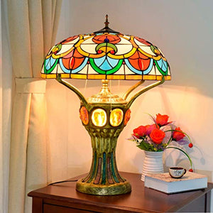 Xiaohu Tiffany Style Color Glass Table Lamp