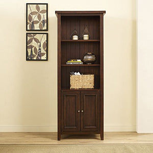 Crosley Furniture Sienna Bookcase - Rustic Mahogany