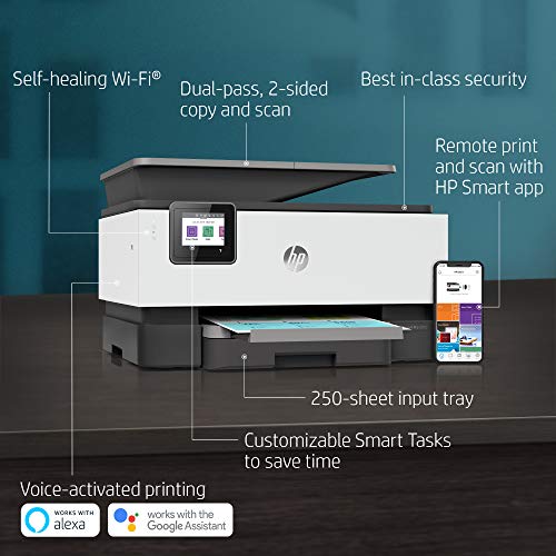 HP OfficeJet Pro 9010 All-in-One Wireless Printer, with Smart Tasks for Smart Office Productivity, Works with Alexa (3UK83A)