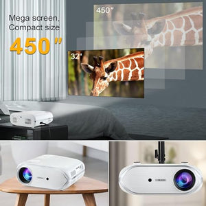 Higfra 1080P Projector with 5G WiFi, Bluetooth, and 4K Support