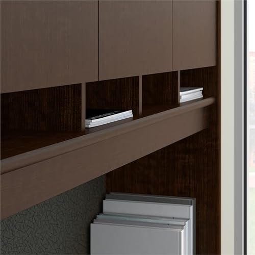 bbf Series C 72W U Shaped Desk with Hutch & Storage in Mocha Cherry - Engineered Wood