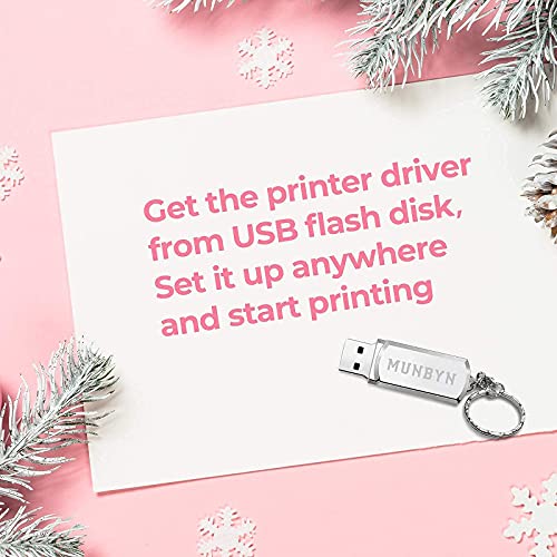 MUNBYN Label Printer with Pack of 500 Label Paper, Paper Holder, Thermal Printer for Barcodes-Labels Labeling, Compatible with UPS, FedEx, Amazon, Ebay, Etsy, Shopify,etc