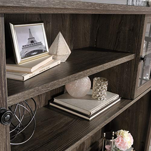 Sauder Hammond Hutch Emery Oak Finish, L: 65.12" x W: 13.62" x H: 40.04"