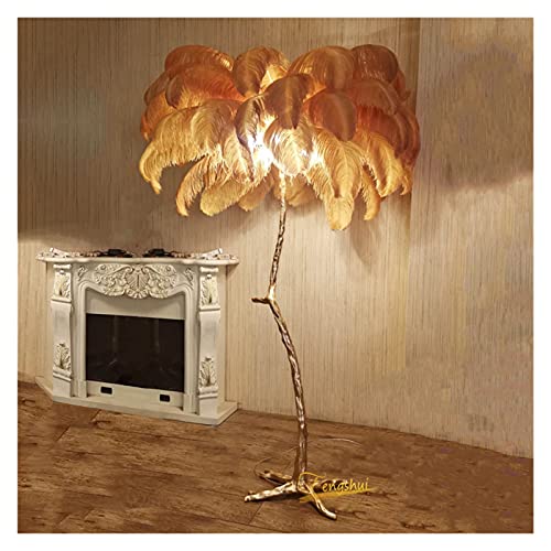 Nordic Feather LED Floor Lamp 180CM Khaki - Purple