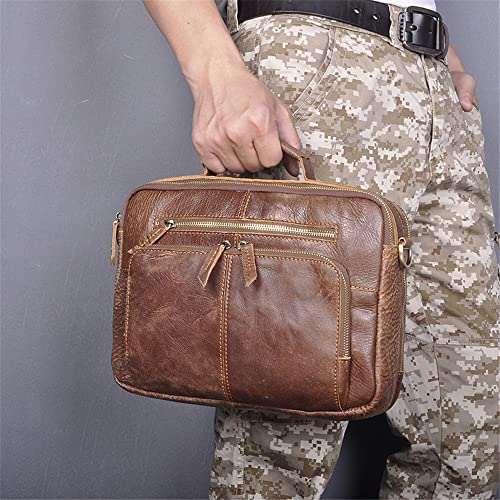ZXYZD Handmade Men's Handbag Messenger Men's Bag Casual Business Briefcase Shoulder Bag (Color : B, Size : 26 * 21 * 8cm)