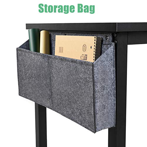 Computer Desk 47" Modern Sturdy Office Desk PC Laptop Notebook Writing Table for Home Office Workstation with Storage Bag,Black