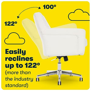 Serta Ergonomic Home Office Chair with Memory Foam Cushioning - White