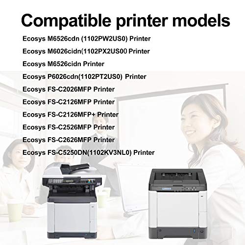 TK-592K 592C 592M 592Y Toner Cartridge Replacement for Kycoera Ecosys M6026cidn(1102PX2US00) P6026cdn (1102PT2US0) M6526cidn M6526cdn(1102PW2US0) Printer(2BK+1C+1M+1Y, 5-Pack).