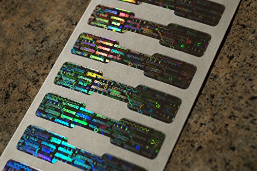 10000 Silver Hologram Dogbone Tamper Evident High Security Labels Stickers (1.75 Inch X .35 Inch)