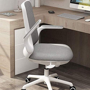 KouRy Ergonomic Office Chair with Smooth Casters, Mid Back, White