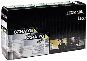 Lexmark C734A1YG Yellow Return Program Toner Cartridge