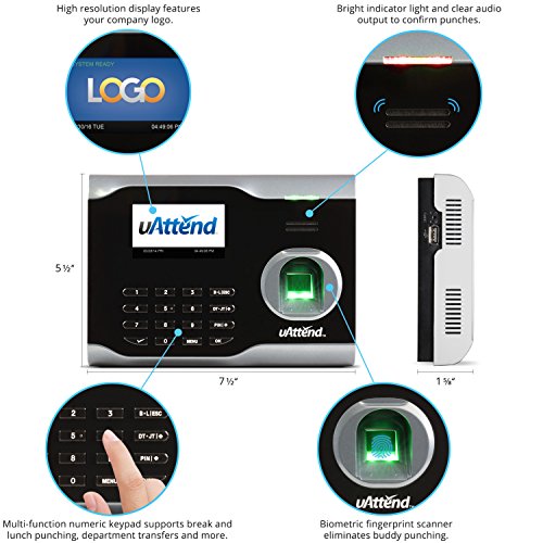 uAttend BN6500 Wi-Fi Biometric Fingerprint Time Clock