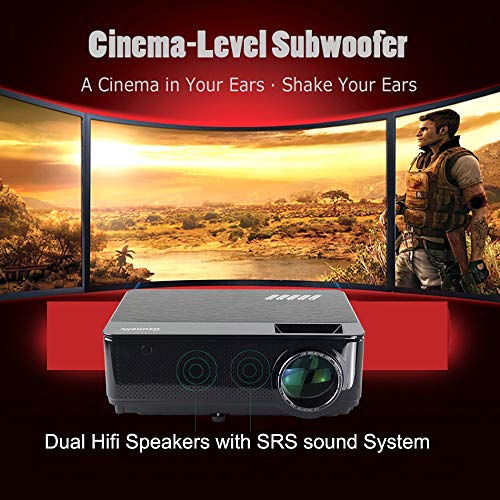 Gzunelic 6500 lumens Native 1080p LED Video Projector Built in HI-FI Stereo Sound Box Full HD Home Theater Proyector with 2 HDMI 2 USB VGA AV Multiple interfaces