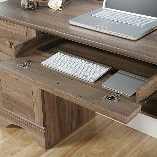 Thaweesuk Shop Salt Oak Finish Wooden Computer Desk Home Office Laptop Table CPU Student Storage Workstation Writing Furniture New Engineered Wood Laminate