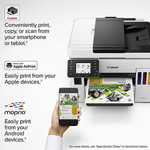 Canon MAXIFY GX7020, Wireless MegaTank Small Office All-in-One Printer, [Print, Copy, Scan, Fax ], White