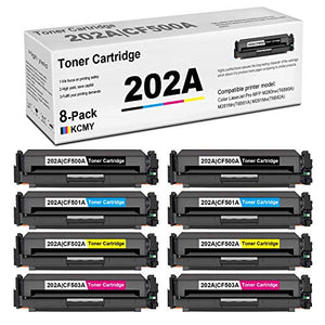 8 Pack (2BK+2C+2Y+2M) 202A | CF500A CF501A CF502A CF503A Cartridge Compatible Replacement for HP Color Pro MFP M281fdw(T6B82A) M281cdw(T6B83A) M254nw(T6B59A) M254dn(T6B61A) Printer Toner.