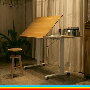 MEEDEN Electric Drafting Table with Adjustable Height and Tiltable Tabletop