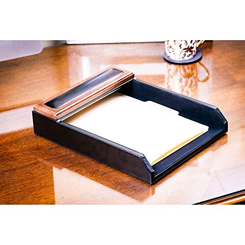 Dacasso Walnut and Leather Desk Set, 3-Piece