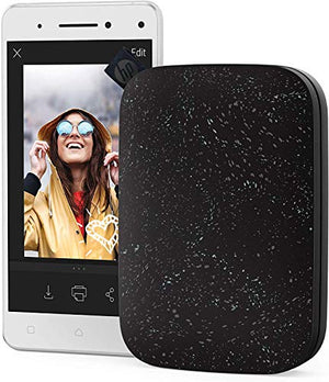 HP Sprocket Portable 2x3" Instant Photo Printer (Noir) Print Pictures on Zink Sticky-Backed Paper from your iOS & Android Device.