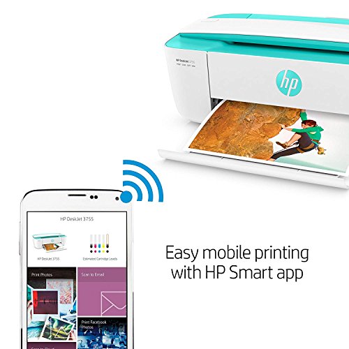 HP DeskJet 3755 Compact All-in-One Wireless Printer, HP Instant Ink, Works with Alexa - Seagrass Accent (J9V92A)