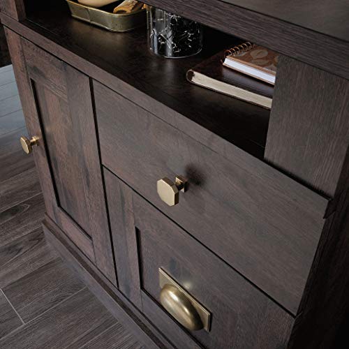 Sauder 422182 New Grange Computer Desk, L: 59.056" x W: 23.39" x H: 29.09", Coffee Oak finish