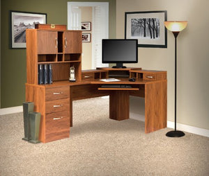 American Furniture Classics Reversible Corner Work Center with Hutch