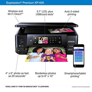 Epson XP-640 Wireless Color Photo Printer 2.7, Amazon Dash Replenishment Ready
