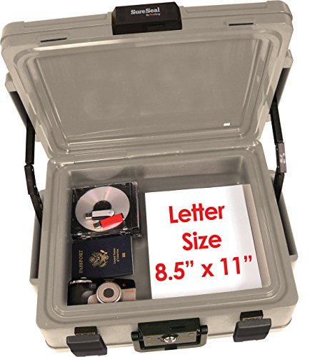 SureSeal by FireKing SS104-A 1 Hour Fireproof Waterproof Safe Chest, Fits Legal/Letter Sized Documents,0.38 CU FT Storage Capacity,Taupe