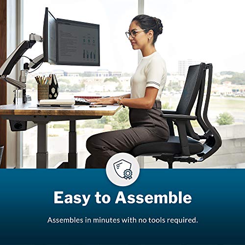 Vari Task Chair - Ergonomic Office Chair with Mesh, Armrests, and Rolling Casters - 300lb Capacity - Lumbar Support - Black