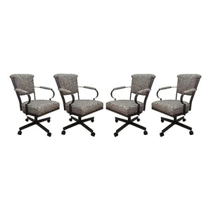 Tobias Designs Inc. Set of 4 Miami Swivel Metal Caster Chairs on Reading Base