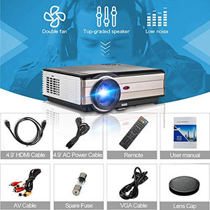Video Bluetooth Projector WiFi Wireless Max 200", 4200 Lumen LED LCD Dispaly, Support Full HD 1080p 720p HDMI VGA USB AV, Home Cinema Theater Multimedia Smart Projector Built-in 10W Speaker