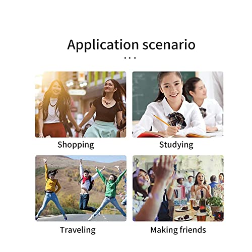 Language Translator Device Simultaneous Intelligent Translation in 72 Languages - Black