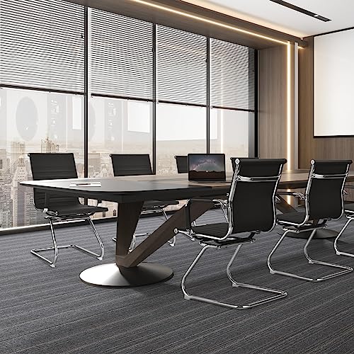 Tangkula Office Guest Chair Set of 4 - Heavy Duty Reception Chairs with Arm Sleeves & Sled Base