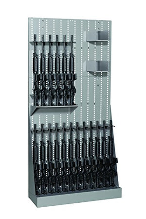 Datum Storage Argos Open Weapons Rack Holds 18 Rifles with 2 Storage Bins, 83" - Stealth