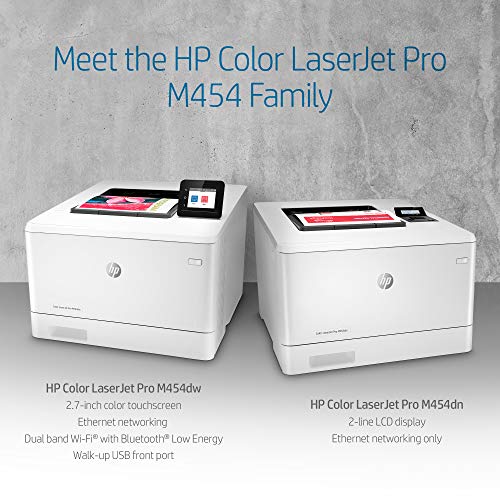 HP Color LaserJet Pro M454dn Printer, Double-Sided Printing & Built-in Ethernet (W1Y44A)