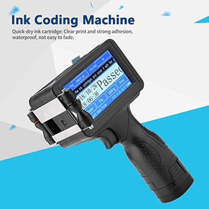 Handheld Inkjet Printer M6 US Plug 110-240V Inkjet Printer Ink Date Coder Coding Machine LED Screen Display for Trademark Logo Graphic Date Coder Machine, Ink Coder Machine