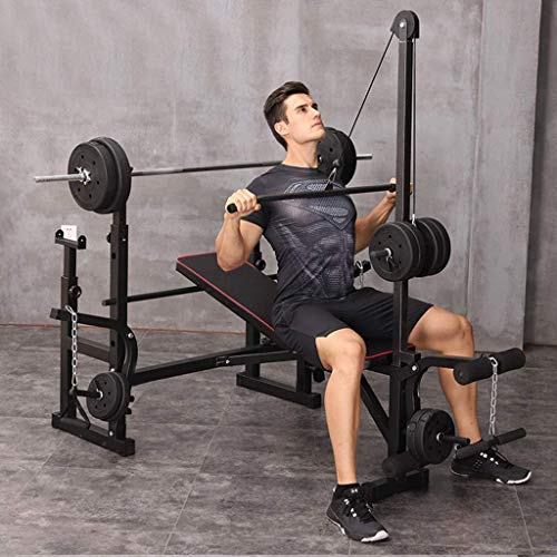 DLWDMRV Fitness aid Dumbbell Bench Adjustable Weight Bench, Squat Rack Indoor Multi-Function Weight, Strength Training Fitness Equipment for Full-Body Workout