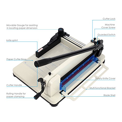 Amzdeal Paper Cutter Guillotine Paper Cutter Trimmer Professional Heavy Duty Commercial Paper Cutter A4 Paper Cutting Machine